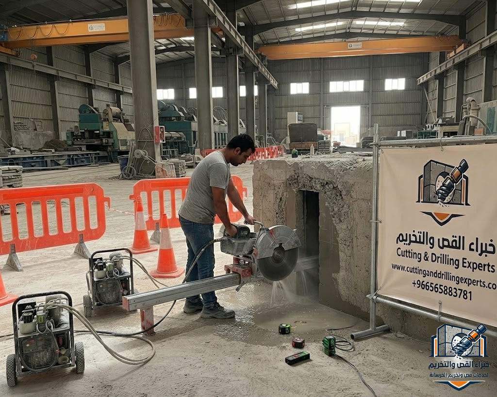 تنفيذ قص الجدران الخرسانية المسلحة وفتح الأبواب والنوافذ باستخدام مناشير القص الماسي في السعودية